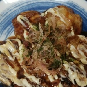 冷凍たこ焼きに大葉